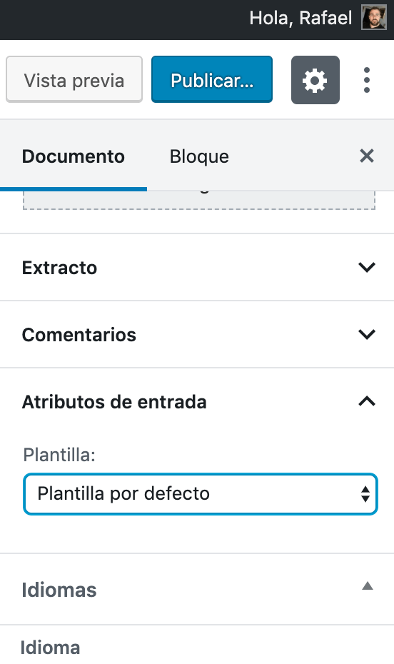modificar atributos de pagina en wordpress